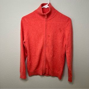 LL Bean Cashmere Zip Front Jacket Sweater